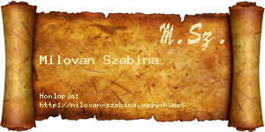 Milovan Szabina névjegykártya